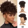 Peluca Sintética de una Pieza para Mujer Africana con Pelo Pequeño Rizado y Flequillo, Pelo Pequeño Rizado Esponjoso con Flequillo