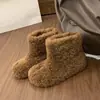 Aumento Interno Forradas de Polar Engrosadas Botas de Nieve Zapatos de Mujer 2025 Otoño e Invierno Cálidos Zapatos de Algodón para Nieve Botas de Algodón con Piel Botas Cortas