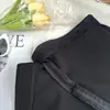 Ropa exterior base de cobertura total negra, pantalones cortos de corte A para verano, talla grande, cintura alta, estilo 'hot girl' americano sexy de tres piezas para mujer