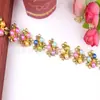 Guangzhou Nuevo Al por Mayor Premium Cadena de Perlas y Diamantes Accesorios para Ropa Componentes de Cadena de Circonita Cadena de Perlas Chapada en Oro con Pedrería