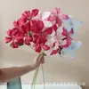 6 flores artificiais de chama azul para decoração de casamento, arranjo de chão, layout de cena de parede de fundo de hotel