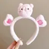 Faixa de Cabelo de Pelúcia Desenho Animado para Mulheres 20256 Nova Outono e Inverno Faixa Fofa para Lavar o Rosto, Presilha de Cabelo Antiderrapante e Segura