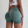 Shorts de cadera de miel con cara sonriente transfronterizos para mujer, de cintura alta, secado rápido, sin costuras, ajustados en la cadera, pantalones fitness de tres puntos, shorts deportivos de yoga