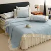 2026 Nuevo Modelo Tipo Pe-Like Enfriamiento Jacquard Falda de Cama Estilo Colchoneta Refrigerante Juego de Tres Piezas Colcha de Verano Colchoneta Refrigerante Juego de Cuatro Piezas Lavable a Máquina Aire Acondicionado
