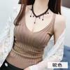 Regata de Tricô Feminina Estilo Coreano Nova Verão Puro para Usar por Dentro ou por Fora Design Nicho Top Camiseta Básica