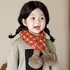 Bufanda de Punto con Bolas de Lana y Cuadrícula Tianzi para Niños, Cálida para Otoño e Invierno, para Niños y Niñas, Estilo Coreano, Conjunto de Bufanda de Moda, Niños de Moda