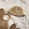 Sombrero para Mujer Nuevo Sombrero de Pescador Sombrero de Paja Tejido de Primavera y Verano Estilo K Recortado Delgado Estilo Japonés Sombrero de Cubeta Sombrero de Cubo