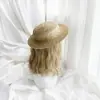 Sombrero de Paja Francés vintage Paja Sombrero de Paja Embrión DIY Han Yang Ecléctico Lolit Combinación Foto