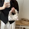 Bolsa de Ombro Único com Laço de Renda de Bolinhas para Mulheres 2026 Novo Design de Nicho Bolsa Transversal Bolsa de Mão Versátil Bolsa Feminina