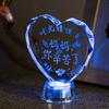 Presente de Dia das Mães para Esposa ou Namorada, Ornamento de Luminária Noturna Brilhante de Coração de Pêssego de Cristal, Presente Criativo de Aniversário para Melhor Amiga
