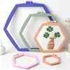 Bastidor de Bordado Hexagonal de Colores Herramientas de Bordado Accesorios DIY Marco de Bordado de Abs Bastidor de Bordado de Punto de Cruz Anillo de Plástico