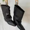 Nueva colección de otoño e invierno: botas de moda para mujer, de punta cuadrada, holgadas, hasta media pantorrilla, botines y botas de ciclismo