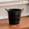 Maceta de Lata Vintage Estilo Americano con Letras y Doble Asa para Plantas Suculentas, Adorno de Escritorio para Almacenamiento, Portalápices, Cubo de Flores