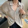 Leve respirável verão fino solto slim gola polo manga longa proteção solar feminina camisa fabricantes novo atacado