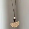 Lazer Montanha~Novo Chapéu Redondo Estilo Chinês Colar com Pingente de Bolota para Mulheres, Design de Verão Corrente para Clavícula, Acessório de Nicho de Luxo Leve