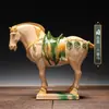 Caballo Tang Sancai Caballo Clásico Caballo de Cerámica Adornos de Caballo Seis Artesanías de Caballo Decoración de Sala de Estar Hogar Adornos Vintage