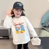 Roupas Fofas de Desenho Animado para Meninas, Camiseta de Manga Longa, Novo Conjunto de Outono 2026, Camiseta Básica Respirável de Algodão Puro para Outono Inicial Infantil