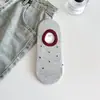 Meias Invisíveis de Cano Baixo para Mulheres, Finas de Verão, Coloridas da Moda com Bolinhas, Meias Sociais Baixas Antiderrapantes de Silicone Fofas para Meninas e Estudantes
