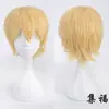 Peluca Cosplay de Anime con Estilo Harajuku Colorido para Hombres, Cabello Corto Europeo y Americano con Diseño Anti-Volteo