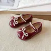 Zapatos retro Mary Jane de piel para niñas, bailarinas de punta redonda para niñas, dulces zapatos de princesa para combinar con faldas