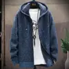 2026 Novo Suéter Jaqueta Masculino Outono/Inverno Estilo Coreano Tendência Casual Cardigan de Tricô Suéter Masculino com Capuz