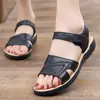 Sandalias de Verano para Mamá, Sandalias para Mujeres de Mediana Edad y Mayores, Sandalias Planas de Abuela, Zapatos Cómodos de Suela Plana para Mujeres de Mediana Edad