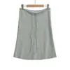 299-26 Outono Estilo Coreano Casual e Suave Fluido Cordão Cintura Alta Amarração na Cintura Emagrecedor e Elegante Saia