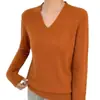 Suéter de Punto de Manga Larga para Mujer 2026 Otoño Nuevo Estilo Coreano Holgado Cuello en V Color Sólido Top con Elementos de Diseño