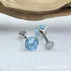 Aleación de Titanio Astmf-136 Grosor 0.8mm Garras Zirconia Arete de Cartílago Titanio G23 Rosca Interna Cabeza de Joyería de Zirconia para Arete