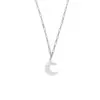 Collar Minimalista de Lujo con Concha de Luna Ultra Fina, Cadena para Clavícula Versátil Fresca y Elegante, Sencilla Cadena de Cuello de Lujo Ligero Exquisita
