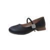 Zapatos Casuales de una Sola Capa Moda Primavera 2025 Estilo Nuevo Combinan con Todo Boca Baja Correa de Hebilla de un Carácter Punta Redonda Zapatos de Mujer Zapatos de una Sola Capa de Tacón Bajo
