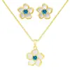 Set de Collar y Aretes Florales para Mujer Transfronterizo de Amazon 2026, Elegante y Versátil Exquisito Set de Joyería