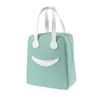 Bolsa para Lonchera de Poliéster y Papel de Aluminio con Cara Sonriente, Bolsa Portátil para Bento, Bolsa Térmica para Cerveza y Mariscos, Bolsa de Hielo, Bolsa Portátil para Picnic al Aire Libre