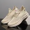 En Stock Venta al por Mayor Primavera Nuevos Modelos Zapatos Casuales de Tejido de Punto para Hombre, Tenis de Moda Versátiles de Moda, Zapatos Ligeros para Correr