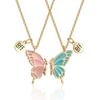 Nuevo collar de mariposa con colgante de aceite para buenos amigos, estilo europeo y americano. Collares de mariposa con deseos transfronterizos para mejores amigos.