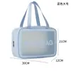 Nova Bolsa Cosmética Transparente Grande Capacidade Bolsa de Armazenamento de Artigos de Higiene Pessoal em PVC Bolsa para Banho Natação Praia Bolsa Frosted de PU Popular