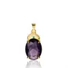 Wish Venda Quente Transfronteiriça Cor Dourada Pingente de Ametista Moda Feminina Cravejado com Diamante Zircônia Pingente de Diamante Roxo Joias Europeias e Americanas