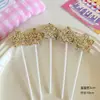 Brillo Lentejuela Corazón Estrella Rosa Princesa Niña Decoración de Pastel Enchufe Mesa de Postres Estrella de Cinco Puntas Tarjeta Enchufe