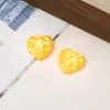 Parches creativos de resina de corazón pequeño y fresco Materiales para joyería DIY Corazón transparente con purpurina Pinzas para el pelo Gomas para el pelo Accesorios
