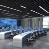 Consola de Estación de Trabajo Curva Centro de Comando Personalizado Pintura Horneada Inspirada en la Tecnología Consola de Despacho Escritorio de Monitoreo Escritorio de Computadora Trabajo