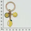 Colgante de Limón de Fruta de Dibujos Animados Transfronterizo Colgante Decorativo para Mochila Llavero de Aleación con Goteo de Aceite Joyería Pequeña Venta al por Mayor en Stock