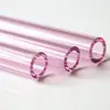 Materia Prima de Tubo de Vidrio de Color Personalizado, Tubo Largo Rosa, Decoración Cilíndrica de Doble Extremo, Artesanía de Vidrio Soplado a Mano, Alto Borosilicato