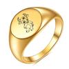 Anillo Redondo de Acero Inoxidable de 12 mm con Grabado Láser de los Doce Signos del Zodiaco Anillo de Oro de 18K Anillo Redondo de Acero Dorado Rosa Venta al por Mayor