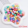 Cuentas de Corazón de Acrílico Perforado de Raya de Caramelo de Dos Colores de 12 mm para Pulsera de Niños DIY, Cuerda para el Cabello, Accesorios de Joyería