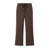 Comércio Exterior Atacado Primavera Novo Estilo Europeu e Americano Tecido Dupla Face Cor Sólida Cadarço Moda Calça Boca de Sino 3641851