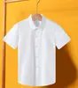Camisas Blancas de Manga Larga y Manga Corta para el Día del Niño para Niños y Niñas, Ropa de Rendimiento, Playeras de Rayas con Cuello para Niños