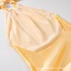 Amazon Comercio Exterior Transfronterizo Venta al por Mayor Ropa de Mujer 2025 Verano Nuevo Textura Satén de Seda Cuello Halter Vestido Midi