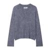 Outono e Inverno 2025 Nova Moda de Rua Europeia e Americana Cruzada Feminina Gola V Simples Malha Macia W03 6905