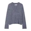 Suéter Casual de Punto Suave para Mujer, Color Sólido, Cuello en V Simple, Manga Larga, Otoño Invierno Nuevo Transfronterizo Europeo y Americano