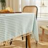 Nueva mantelería de espiga estilo japonés, cubierta gruesa para mesa de café, mantel de cuadros frescos, rectangular simple para el hogar, comida